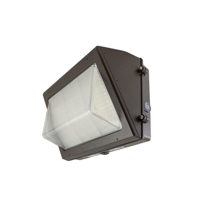 80W LED Wall Pack Light - Photocell Included - Tempered Glass Lens - Forward Throw - DLC Listed